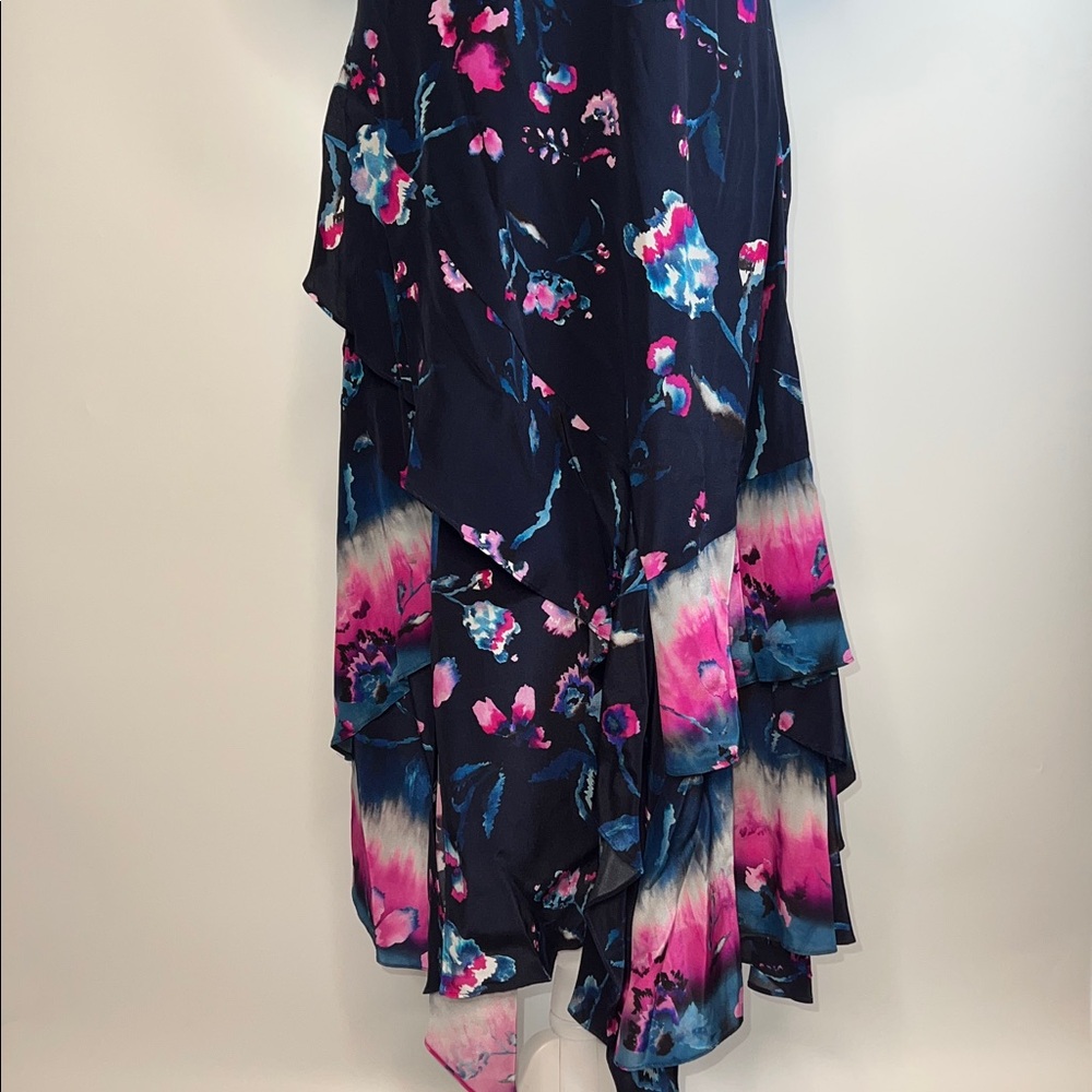 💖NWT WOMENS TANYA TAYLOR ESTRELLA SILK DRESS IN NAVY/TIE DYE FLORAL SIZE 12 - Picture 10 of 17